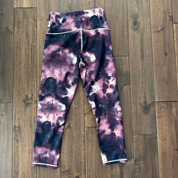 Balance Collection Blue and Purple Tie Dye High Waisted Leggings S - Picture 4 of 4